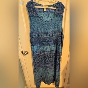 😍Blue Sleeveless Maxi Dress Size 28W